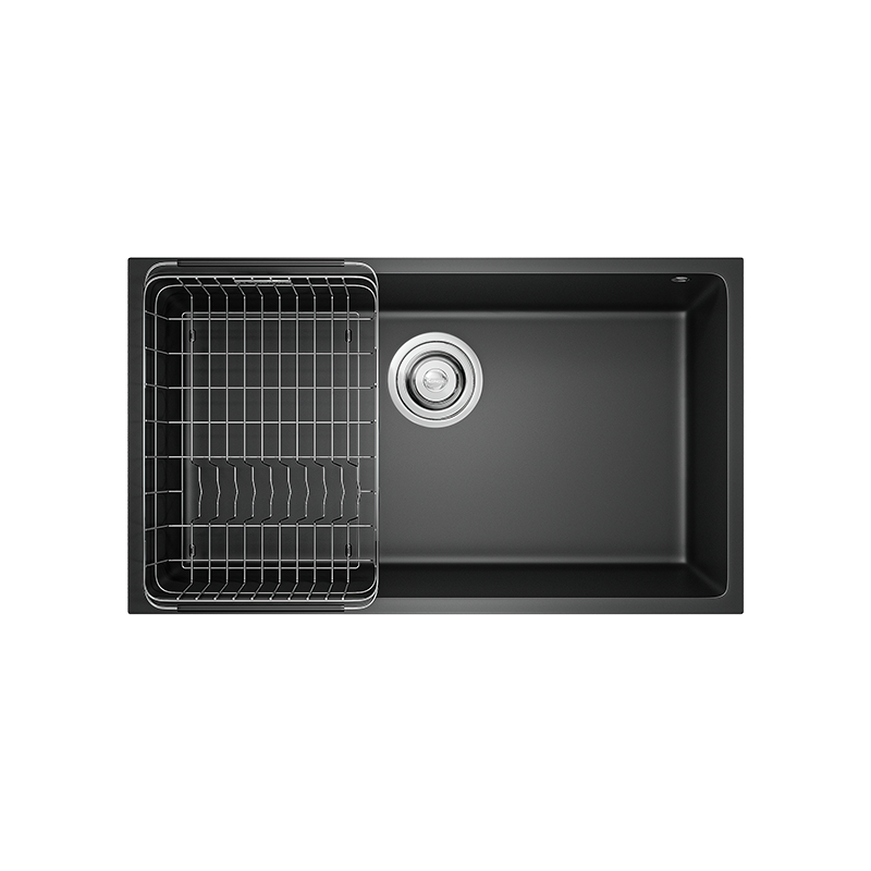 Chậu rửa bát Granite Sink Naros 760S – Black - Konox